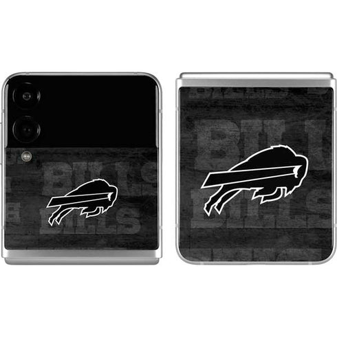 NFL Buffalo Bills Black & White Galaxy Z Flip4 5G Skin